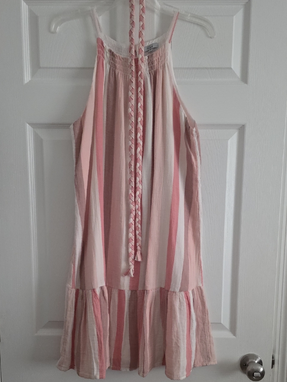 Rails Pink and Cream Striped Midi Dress